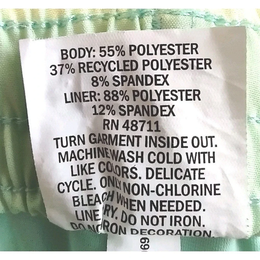 Swimsuit Wave Zone Medium 32/34 Mens Pineapple Bathing Suit Green Swim Shorts‎